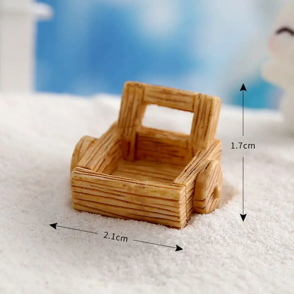 Snowman Bunny Resin Figurine | Micro Landscape Christmas Ornament
