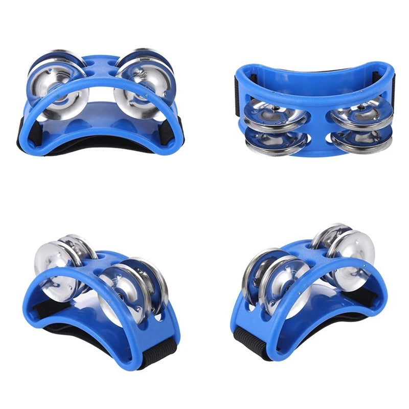 Drum Companion Jingle Accessory Percussion Instruments Accessory Hand Foot Davul Tambourine Drum Peaceful Pleasures Health and Wellness blue