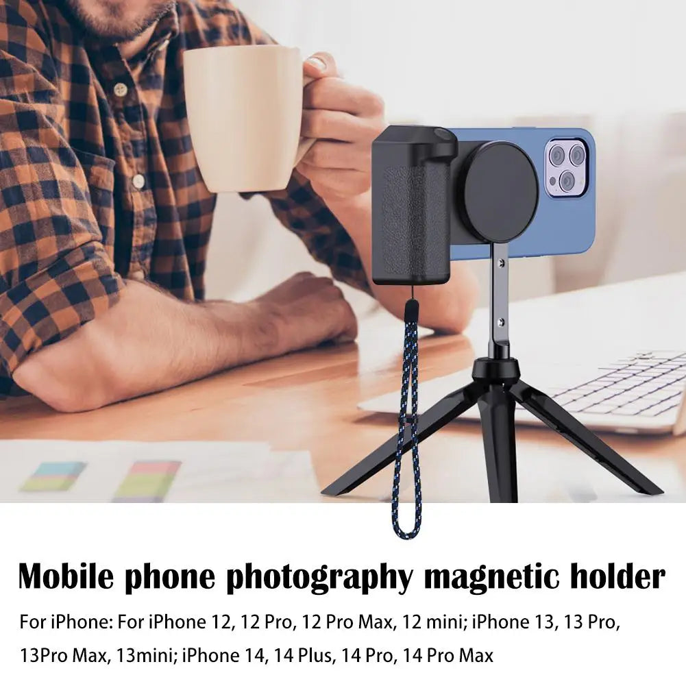For Magsafe Wireless Charge Macsafe Magnetic Camera Handle Bluetooth Stabilizers For Cell Phones Photo Bracket Anti-shake Selfie Peaceful Pleasures Health and Wellness