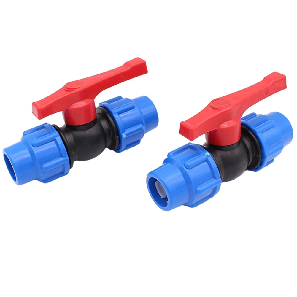 PE Pipe Ball Valve Shut-Off Fitting | 20/25/32mm External Thread
