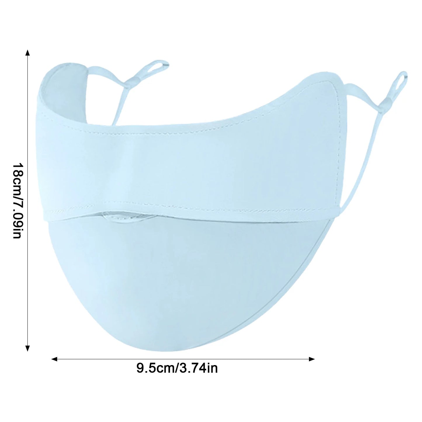 Ice Silk Sunscreen Mask UPF50+ Wide Eye Protections Breathable Dust Proof for Outdoor Activities Peaceful Pleasures Health and Wellness