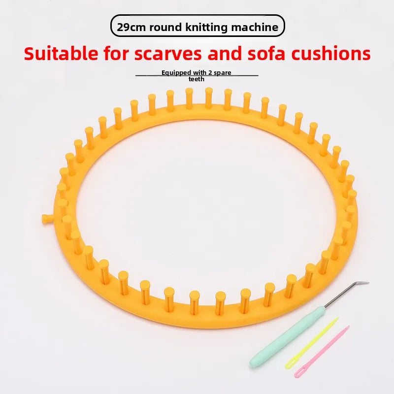 DIY Plastic Weaving Loom Knitting Kit Durable Portable Handmade Craft Rectangle Wool Knitter DIY DIY Machine Sewing Tools Loom Peaceful Pleasures Health and Wellness Round 29CM