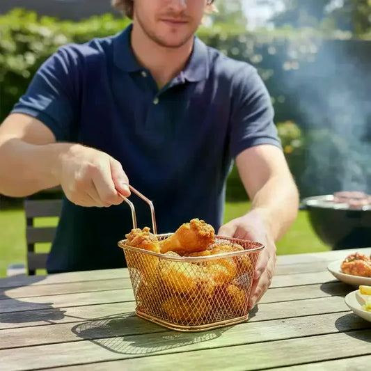 Stainless Steel Mini Frying Basket | French Fries Strainer Frying Basket Strainer Peaceful Pleasures Health and Wellness
