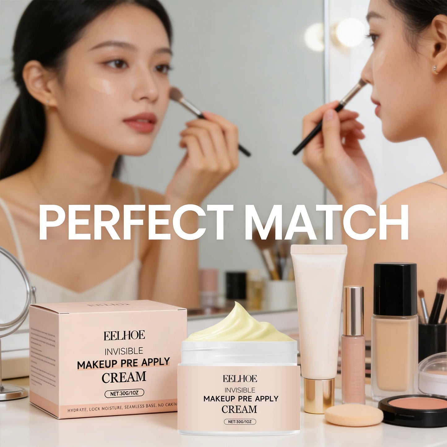Pre Primer Invisible Makeup Waterproof Minimize Pore Brightening Skin Tone Natural Isolation Pre Apply Cream Primer Makeup 30g Peaceful Pleasures Health and Wellness