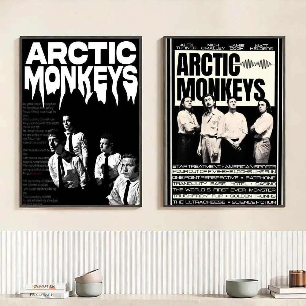 Band A-Arctic Monkeys Poster HD Self Adhesive Waterproof Wall Art Ideal for Home Office Dorm Bedroom Great Gift Peaceful Pleasures Health and Wellness