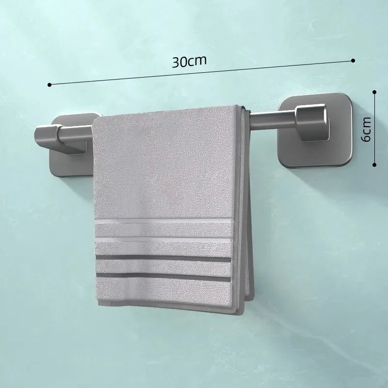 No-Drill Suction Cup Towel Bar | Wall Mount Aluminum Rack