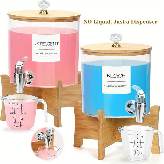 Laundry Detergent Dispenser with Stand – 1 or 2 Pack Faucet-Style Soap Container Organizer Peaceful Pleasures Health and Wellness