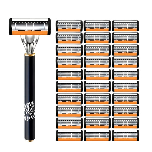 6-Blade Manual Razor for Men | Portable Travel Shaver Manual Disposable Razor Peaceful Pleasures Health and Wellness