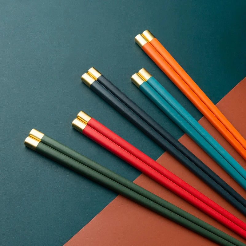 5 Pairs different color Chopsticks Chinese Chopsticks Food Grade Plastic Stick Non-slip Reusable Chopsticks for Sushi Tableware Peaceful Pleasures Health and Wellness