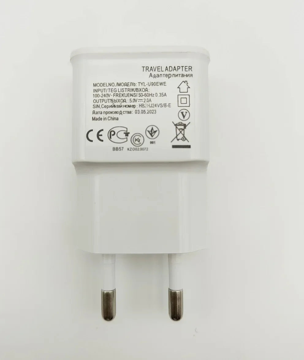 EU Dual USB Wall Charger 5V 10W – iPhone, Samsung, Xiaomi