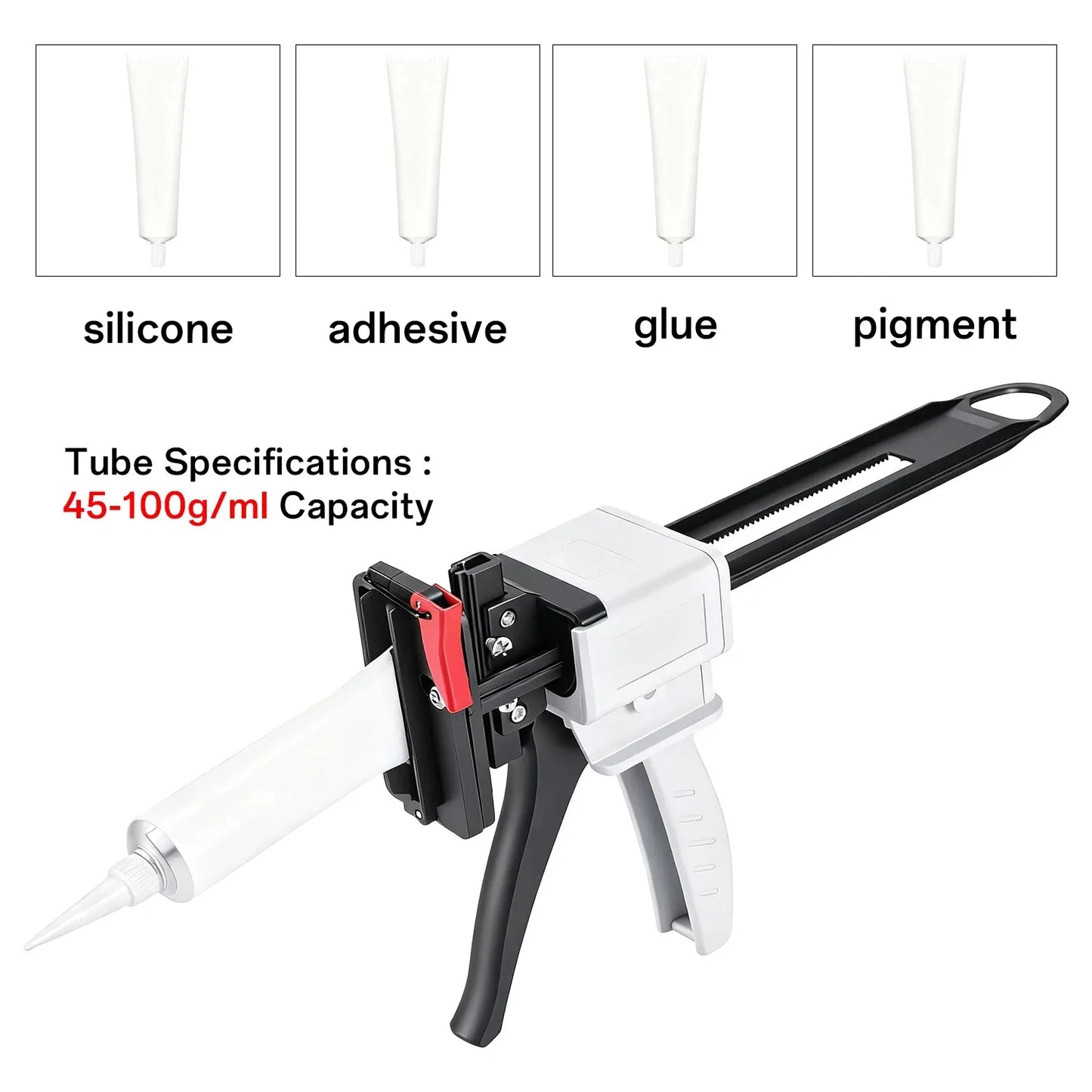 704 Silicone Manual Glue Gun Toothpaste Tube Gun Dispenser Extruder Labor-saving Tool for Caulking Sealant Silicone Glue Peaceful Pleasures Health and Wellness