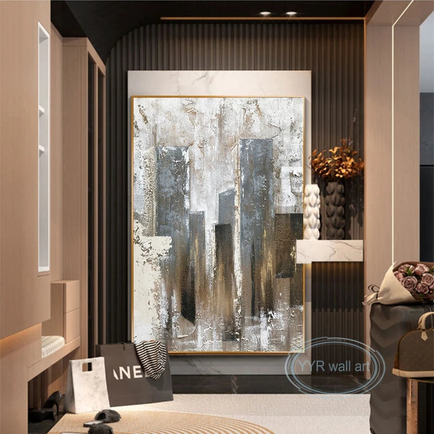 New Nordic Abstract Canvas Oil Painting Wall Art Decoration Poster 100% Handmade Modern Mural Home Hotel Room Aesthetic Picture Peaceful Pleasures Health and Wellness