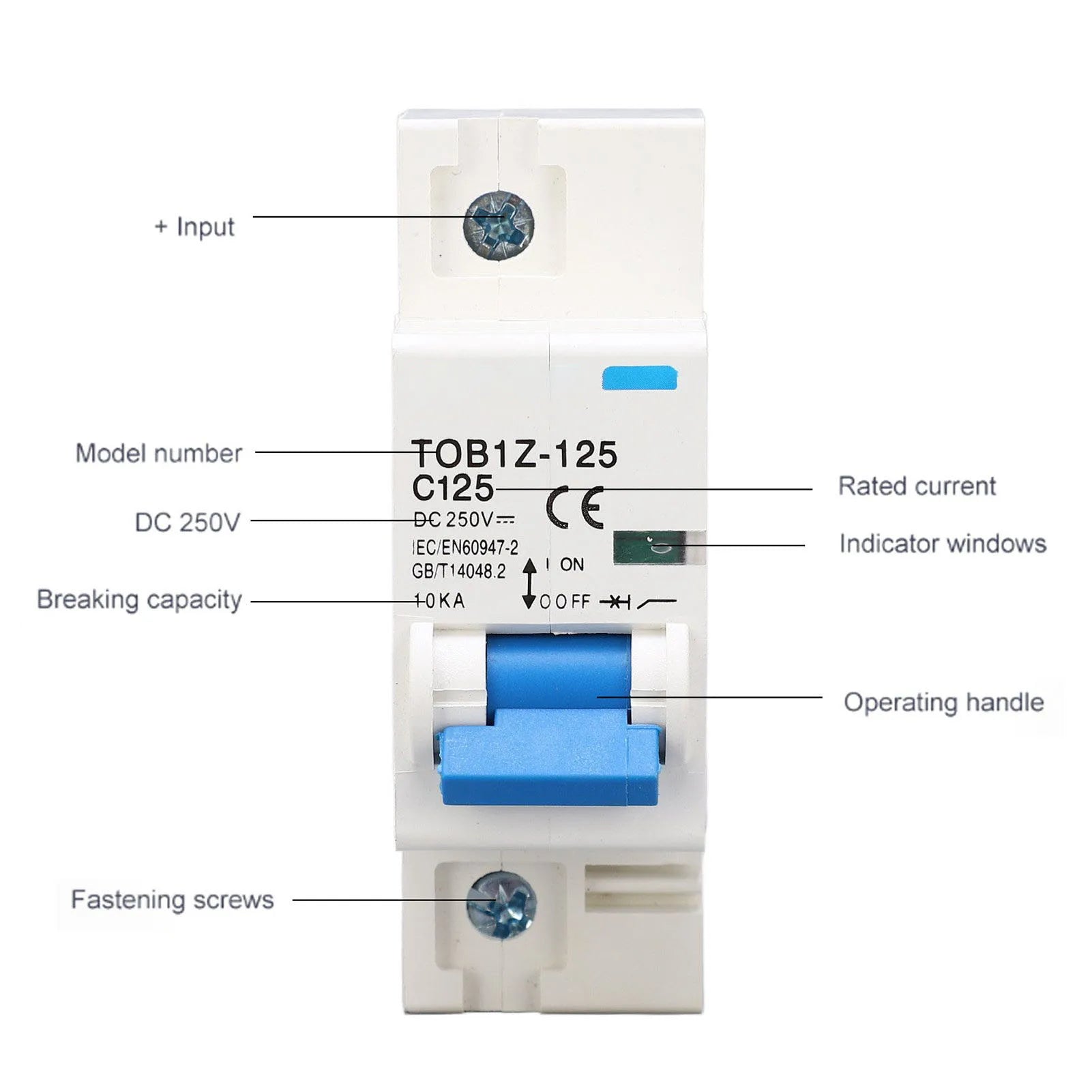 Circuit Breaker Disconnect Miniature Circuit Breaker 1P 125A 250V DIN Rail Mount for Solar PV System TOB1Z 125 C125 Peaceful Pleasures Health and Wellness