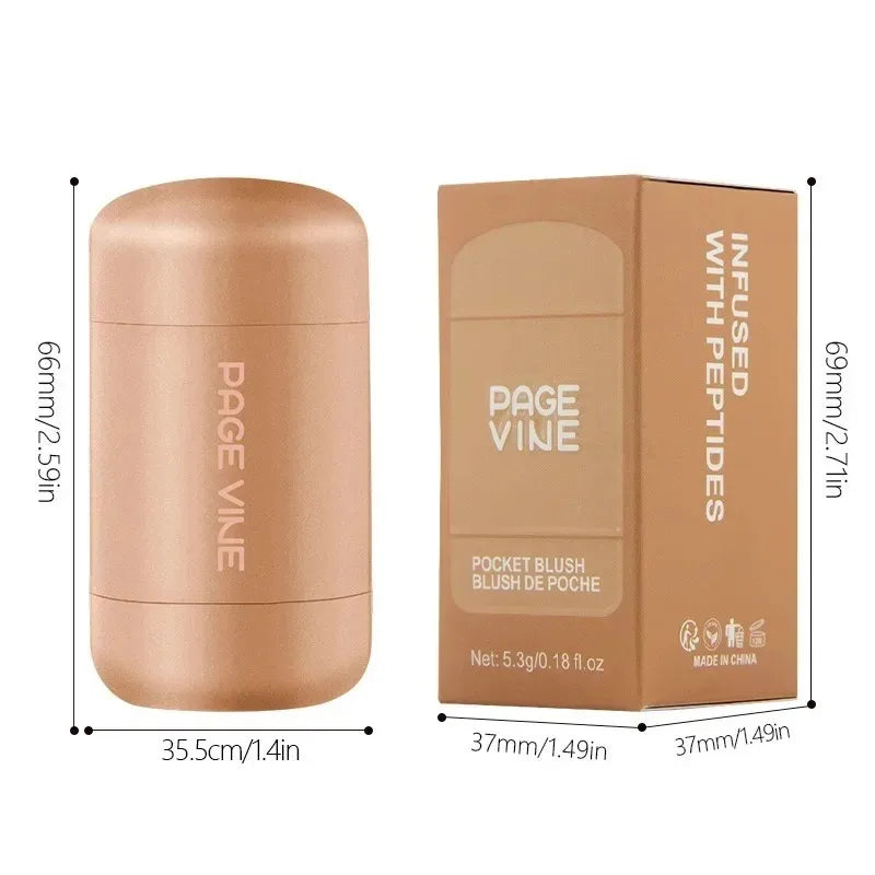 New Blush Stick 3-in-1 Cheek Lip Tinted Moistured Blush Stick Silky Brighten Blush Cream Blusher Cosmetics Tubes Matte Contour Peaceful Pleasures Health and Wellness