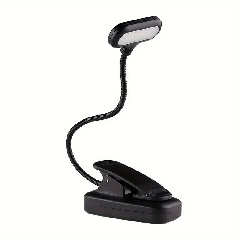 Battery Powered Mini LED Book Light with Clip Eye Protection Flexible Reading Lamp Desk Bedside Portable Night Light Study Light Peaceful Pleasures Health and Wellness Battery Powered A 1pc