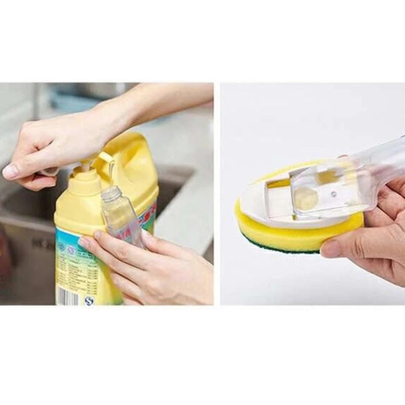 Dish Wand Soap Cleaning Brush Set Replacement Sponge Refill Liquid Washing Home Kitchen Sink Scrubber Cleaning Cleaning Tool Peaceful Pleasures Health and Wellness