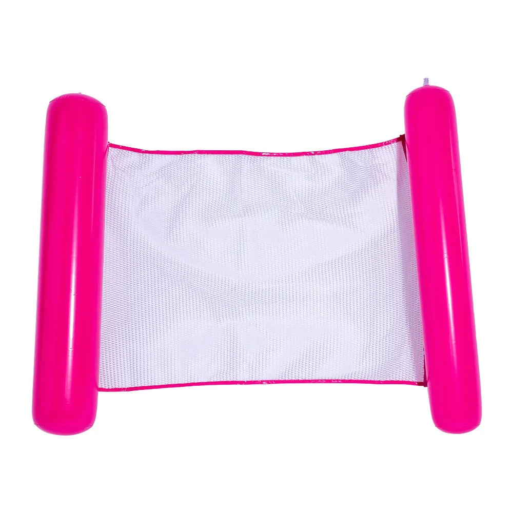 Summer Inflatable Foldable Floating Row Swimming Pool Water Hammock Air Mattresses Bed Beach Water Sports Lounge Chair Float Peaceful Pleasures Health and Wellness Pink