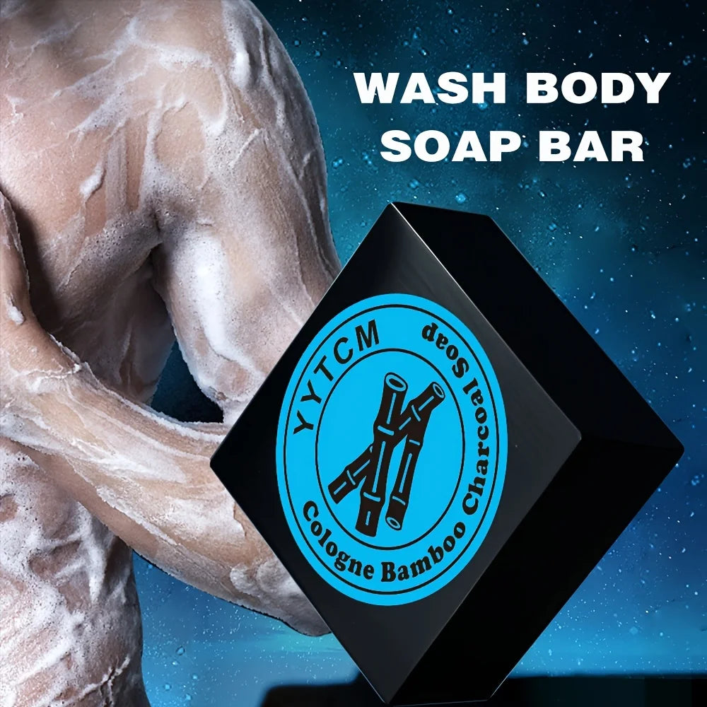 Men's Care Cologne Bamboo Charcoal Soap - Deep Clean & Bath Soap, Cleansing Face Soap Freshness 65G/Pc-1Pc Peaceful Pleasures Health and Wellness
