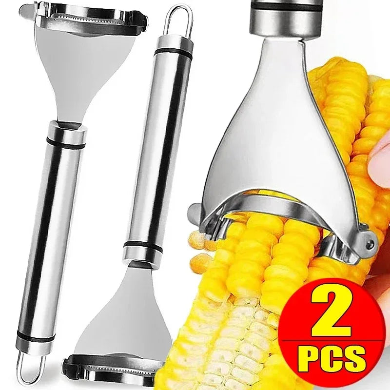Stainless Steel Corn Stripper & Peeler – Ergonomic Corn Kernel Remover Tool