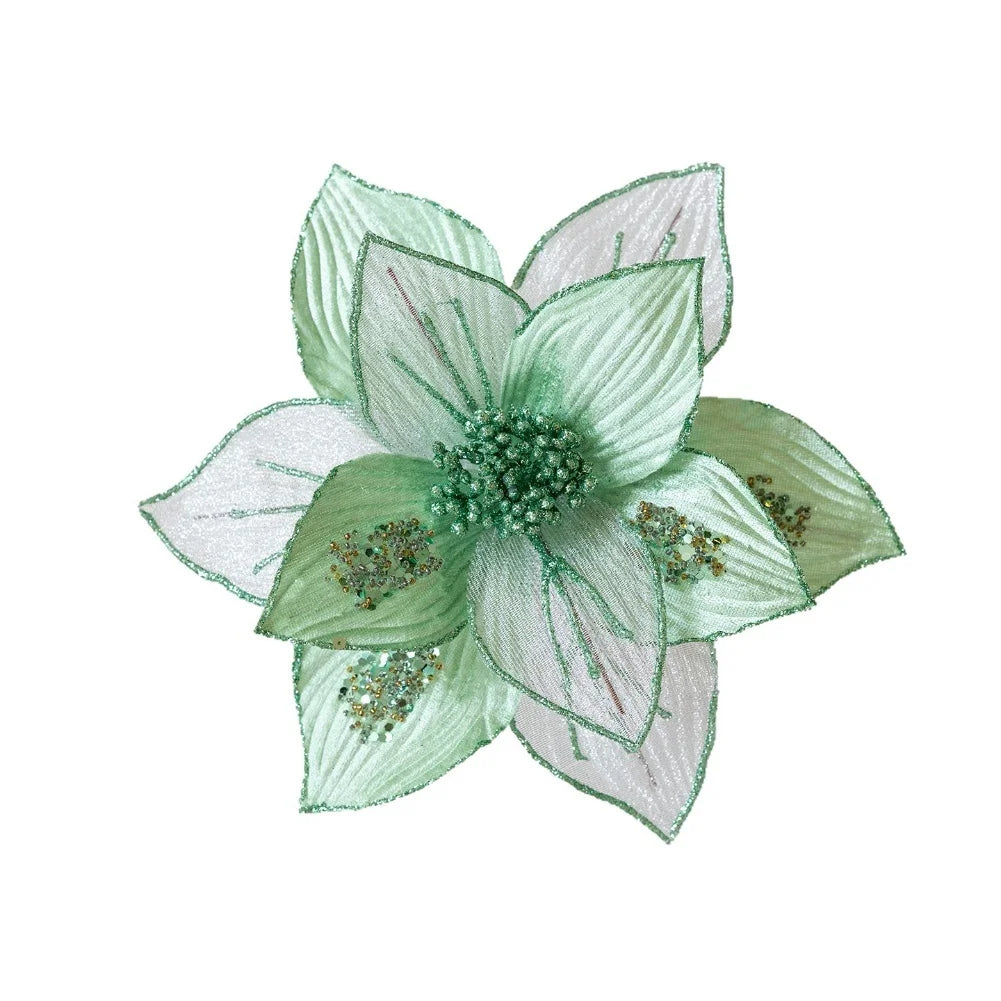 Glitter Magnolia Artificial Flowers | Flexible Stems 24cm