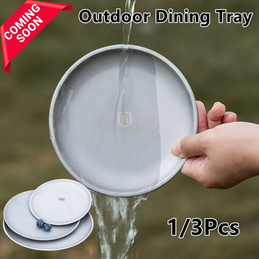 Titanium Camping Plates Set – Lightweight Stackable Outdoor Plates Titanium Camping Plate Peaceful Pleasures Health and Wellness