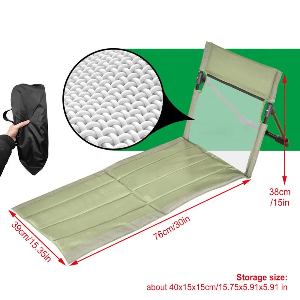 Beach Lounge Chair Folding Seat Lounge For Poolside High-Density Beach Chairs For Family Outdoor Camping Picnic Lawn Backpacking Peaceful Pleasures Health and Wellness China Mainland Army Green