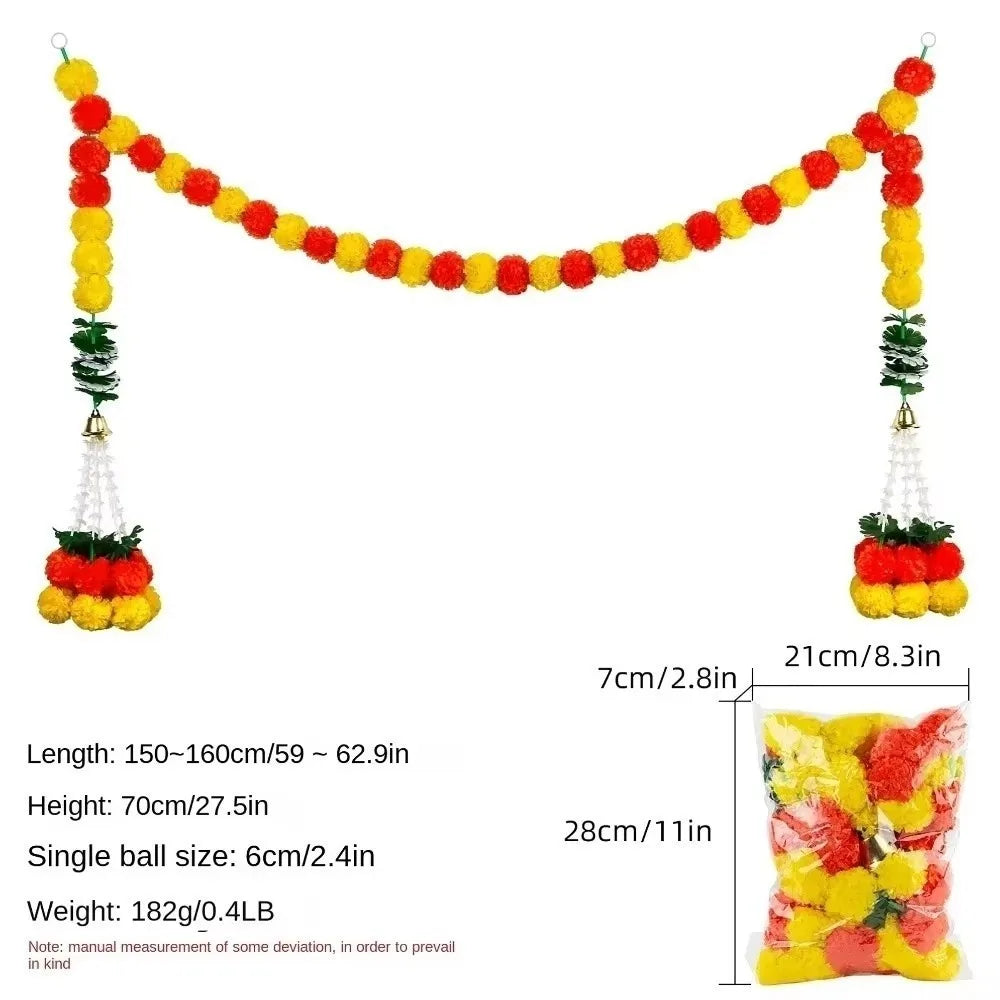 Artificial Marigold Garland – Diwali Pooja Indian Wedding Décor