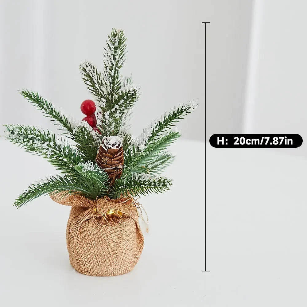 20cm Miniature Christmas Tree Mini Artificial Christmas Tree Vivid Decorations Portable Delicate Tree Ornaments Desktop Decor Peaceful Pleasures Health and Wellness