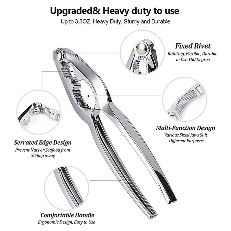 A36T-Crab Crackers And Tools, Lobster - 4 Crab Leg Crackers And 8 Crab Leg Forks Sturdy & Durable & Rustproof &Reusable Peaceful Pleasures Health and Wellness