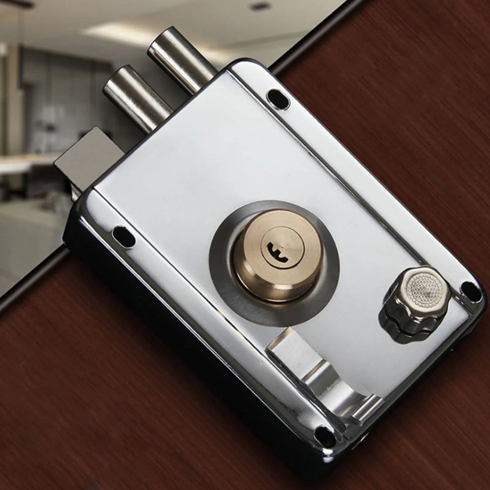 Exterior Gate Lock Stainless Steel Copper Lock Left Open with Security Prevent Theft Old Gate Lock Exterior Gate Lock Peaceful Pleasures Health and Wellness