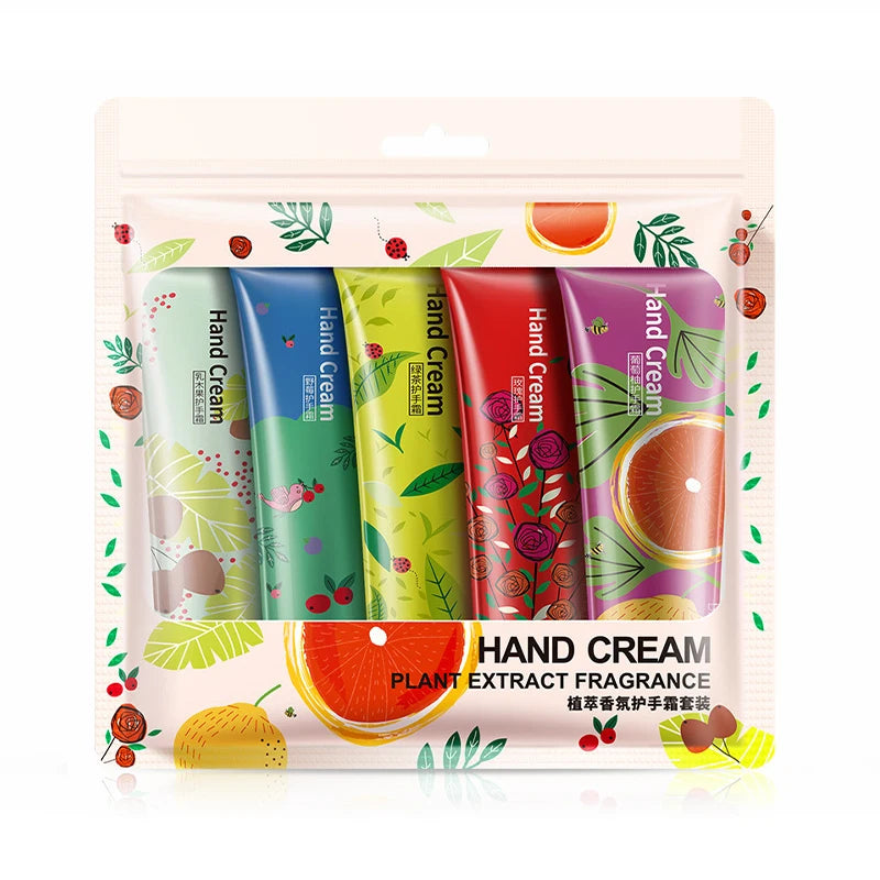 5-Piece Fruit Hand Cream Set – Moisturizing & Anti-Chapping