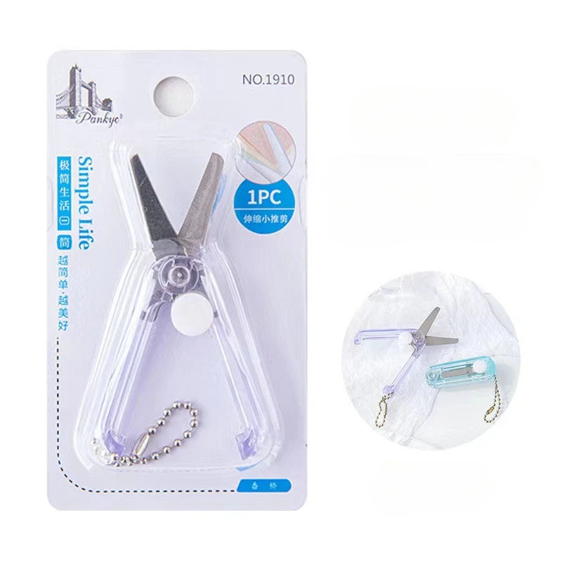 Transparent Mini Folding Scissors – Portable Retractable Craft Tool
