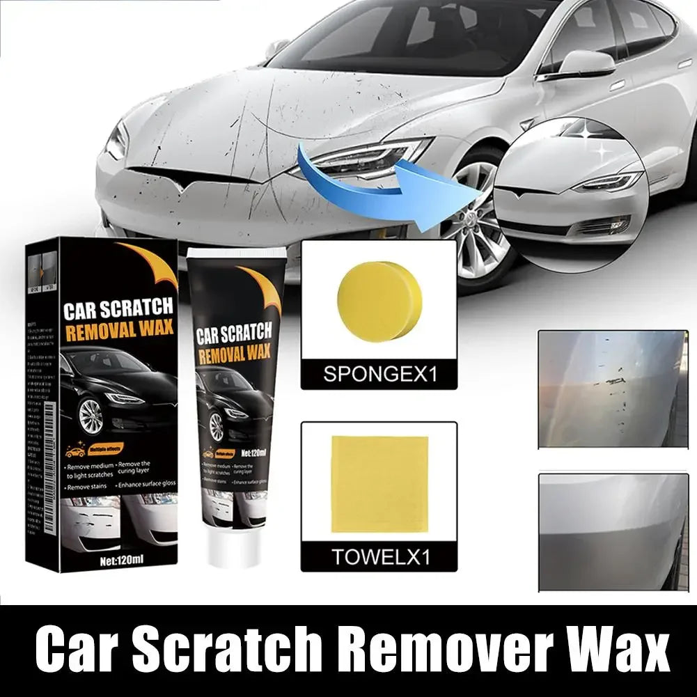 Car Scratch Repair Wax with Sponge Paint Care Polishing Anti-Scratch Protection Swirl Remover Multi-Purpose Maintenance Wax Peaceful Pleasures Health and Wellness