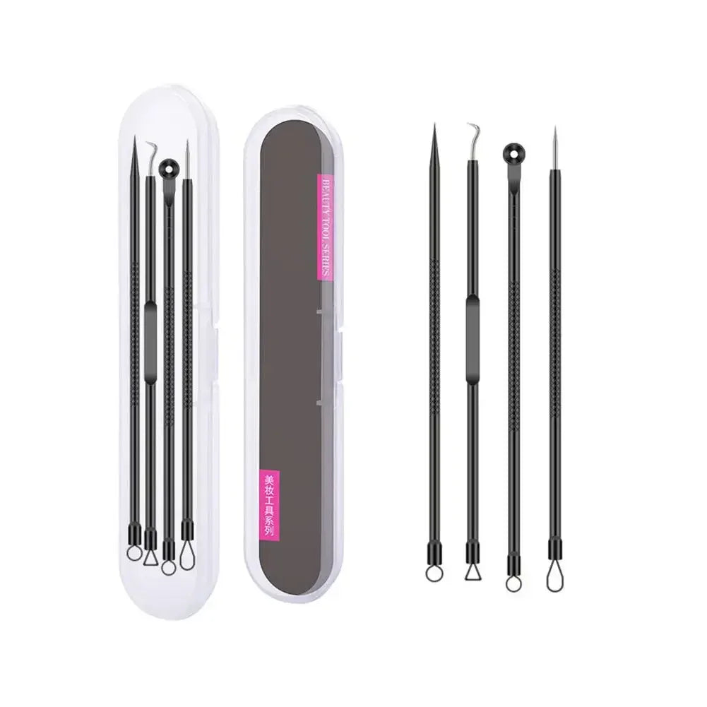 4-Piece Blackhead Remover Tool Set – Stainless Steel Peaceful Pleasures Health and Wellness B