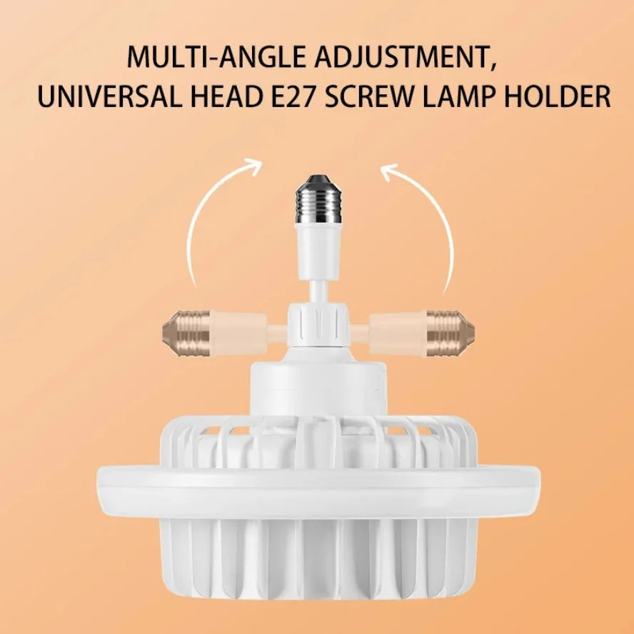 600W Ceiling Fan Heater Light | PTC, LED, Remote – E27