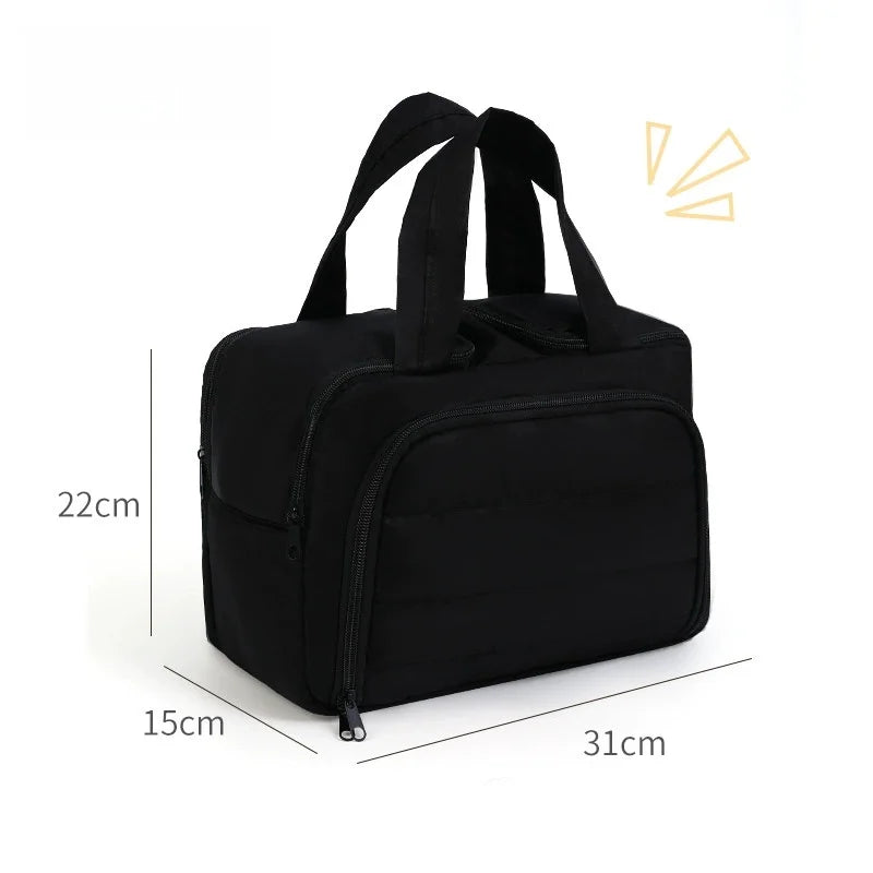 Large Waterproof Toiletry Bag | Travel Cosmetic Organizer Travel Toiletry Bag Peaceful Pleasures Health and Wellness Black