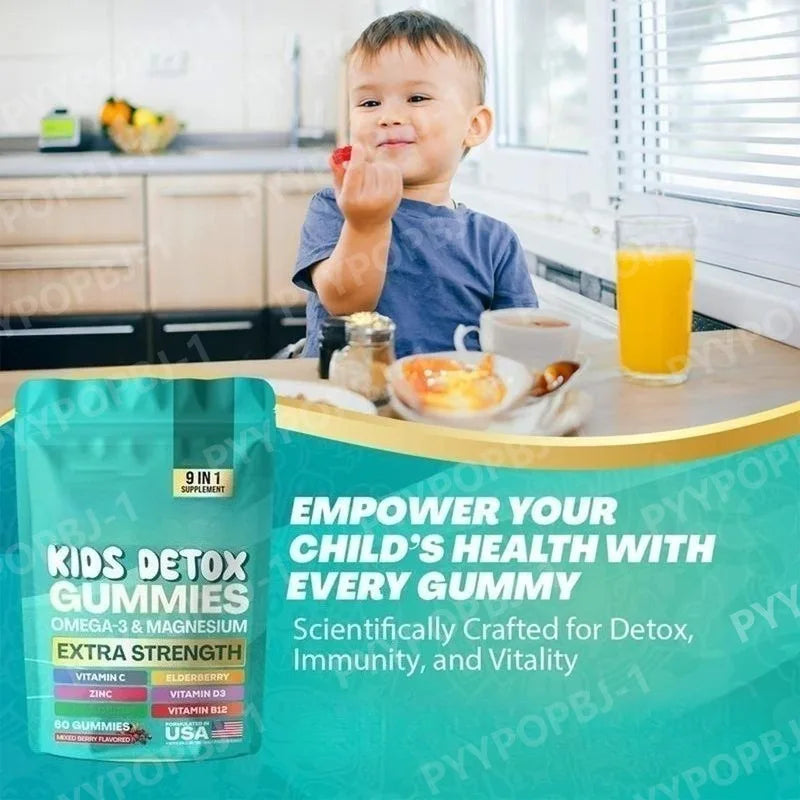 Kids Multivitamin Gummies – Vitamin C, D3, B12, Zinc & Omega-3