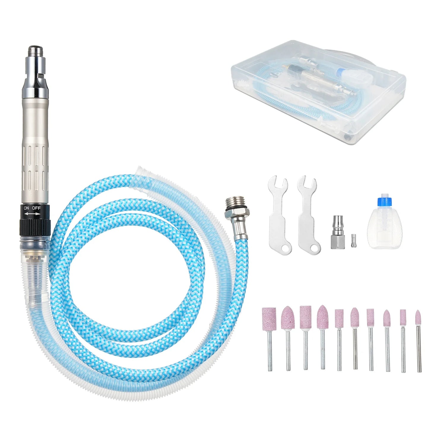 Pencil Air Grinder Hose 2 Collets 1 Pneumatic Rotary Pen Stepless
