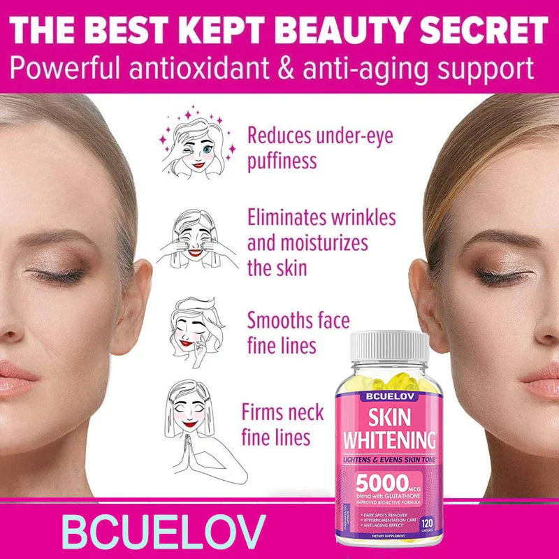 L-Glutathione 5000mcg Brightening & Antioxidant Capsules
