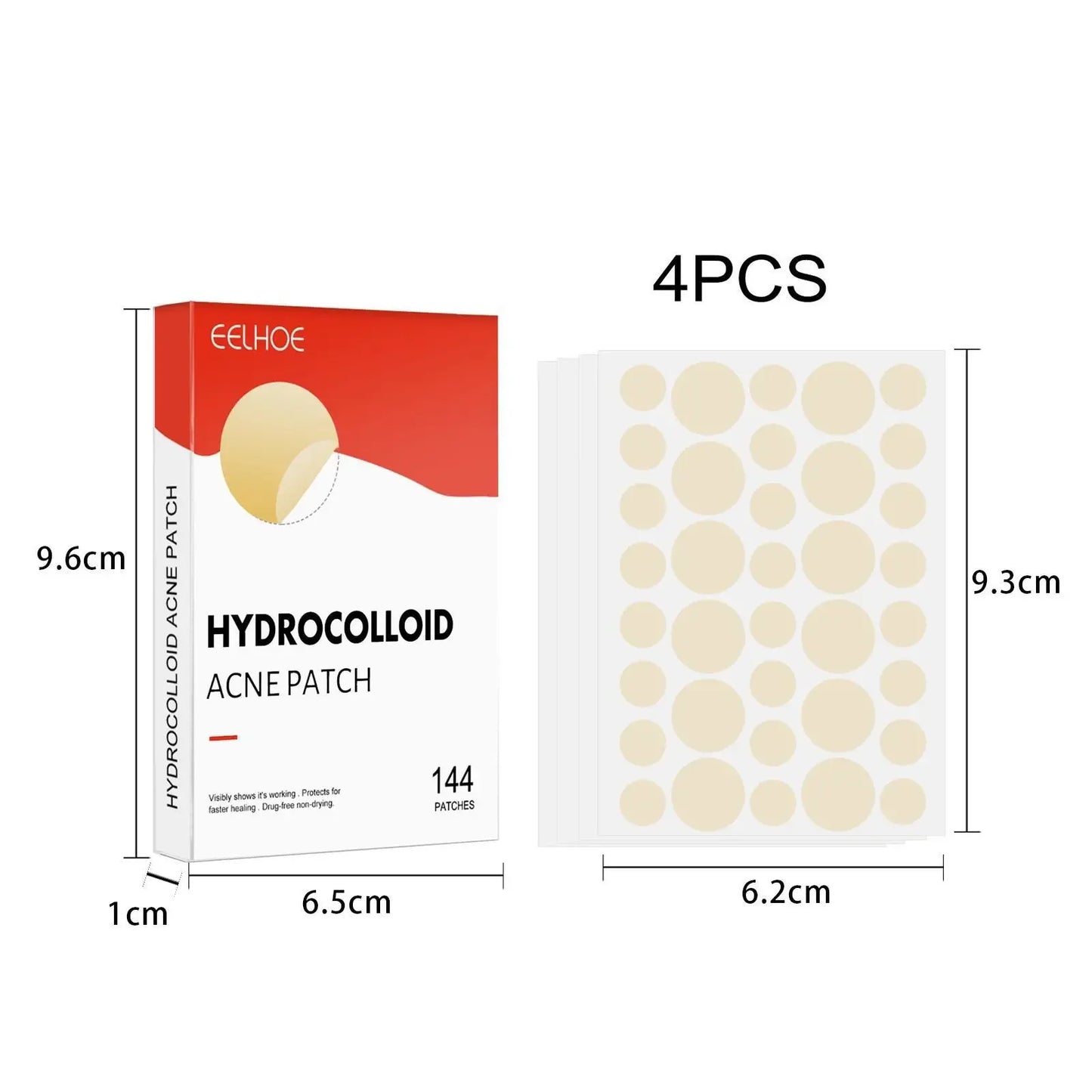 Hydrocolloid Acne Patches – 144pc Invisible Pimple Cover Peaceful Pleasures Health and Wellness