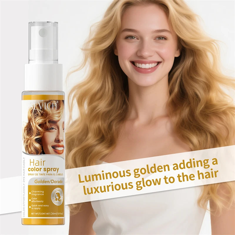 Sevich Hair Color Spray – Washable, 8 Colors | Party & Halloween Hair Dye Spray 30ml Peaceful Pleasures Health and Wellness golden 30ml