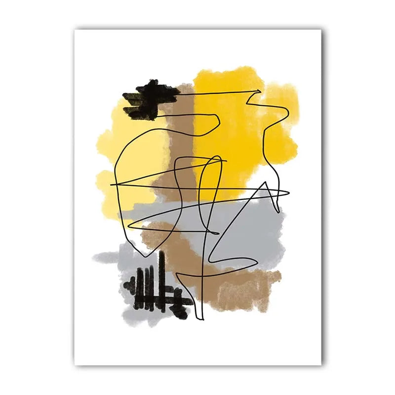 Abstract Yellow Color Block Canvas Wall Art | Modern Décor Print Canvas Wall Art Print Peaceful Pleasures Health and Wellness 03 21X30cm No Frame China Mainland