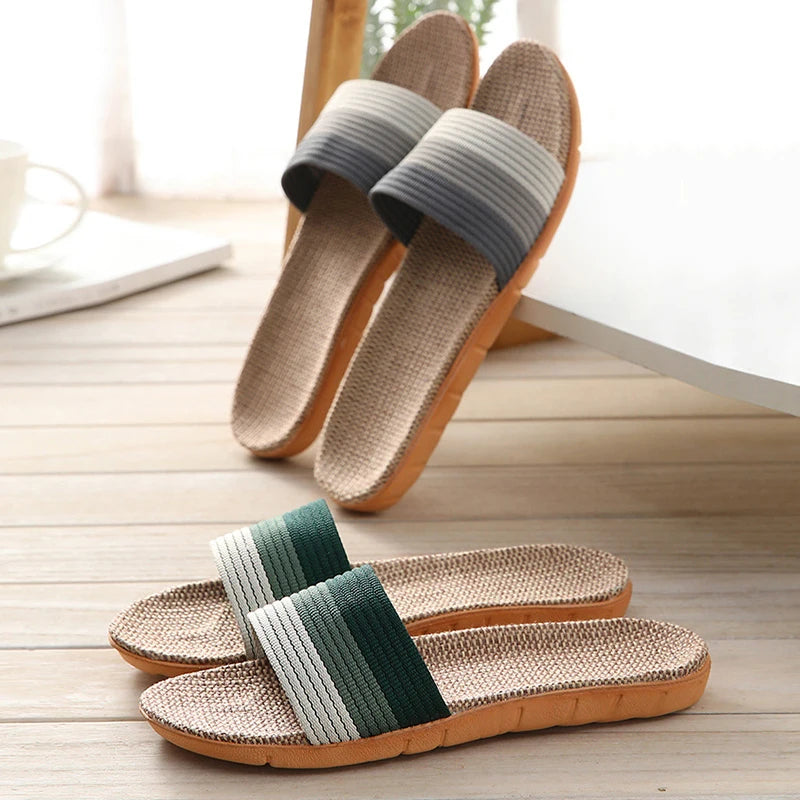 Men's Striped Beach Sandals | Breathable EVA Slides & Flip-Flops