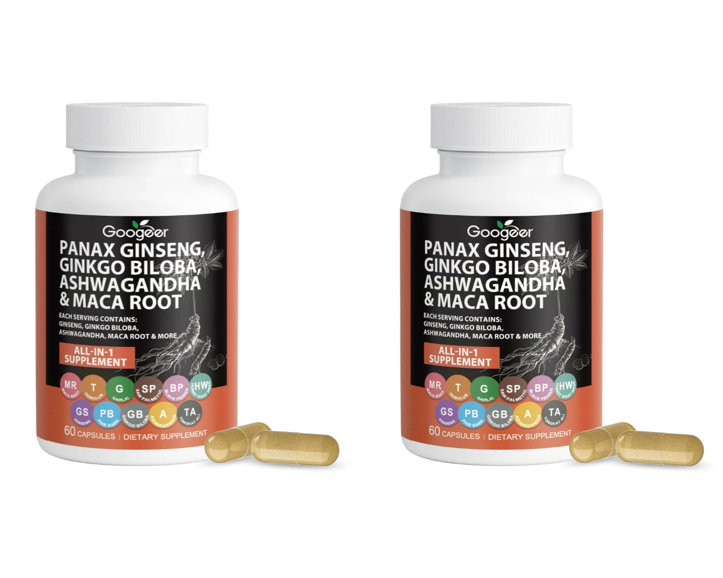 Botanical All-in-1 Blend | Ginseng Ginkgo Ashwagandha Maca 60 Caps