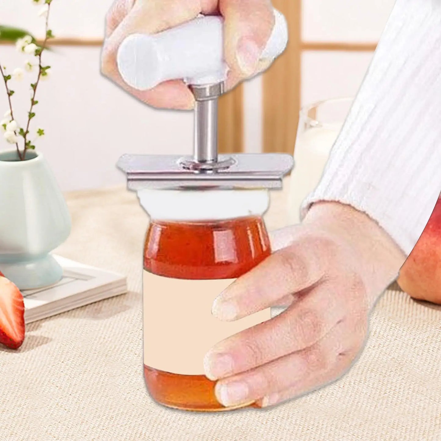 Stainless Steel Jar & Lid Opener – Manual Kitchen Grip Tool