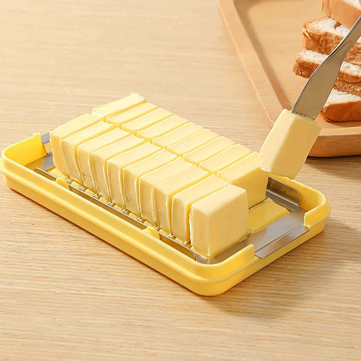 New Cheese Butter Cutting Storage Container Butter Cheese Fresh-Keeping Box with Lid Frozen Butter Refrigerator Crisper Box Peaceful Pleasures Health and Wellness