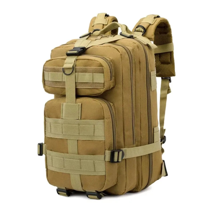 30L Large Duffle Bag, Outdoor Camouflage Backpack for Hiking Camping Travel Fishing Gym Peaceful Pleasures Health and Wellness Khaki