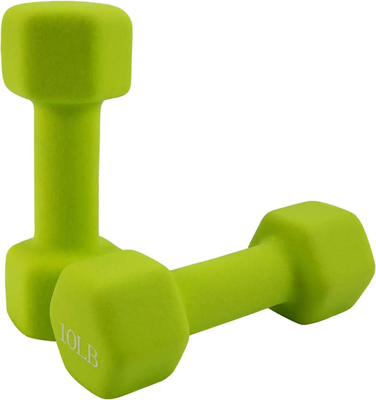 2-Pack Hex Dumbbells for Home Gym, 10LB Each, Neoprene Coated Free Weights for Full Body Workout Peaceful Pleasures Health and Wellness United States