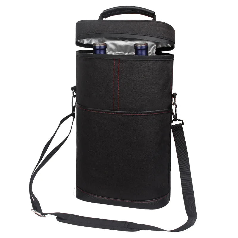 Cooler Bag for 2 Bottles Wine Bag Portable Bucket Carrier with Ice Champagne Picnic Pack Free Shipping Soft Cooler Bottle Opener Peaceful Pleasures Health and Wellness