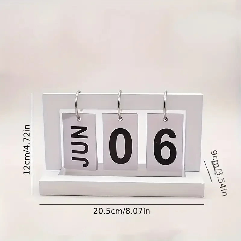 Ins Minimalist Style Living Room Office Decoration Wooden Calendar Ornament Modern Desk Accessories Simple Home Decor Crafts Gif Peaceful Pleasures Health and Wellness